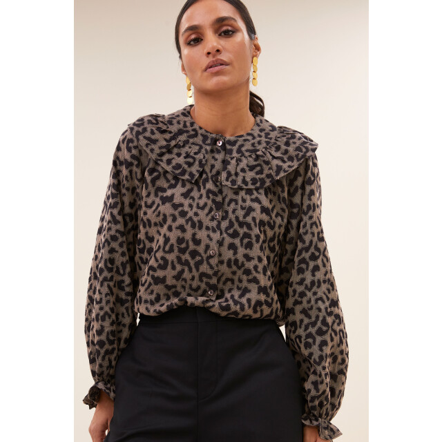 By-Bar Amsterdam gia leo blouse 25512054 1701 brown leo 06615.849.0010 large