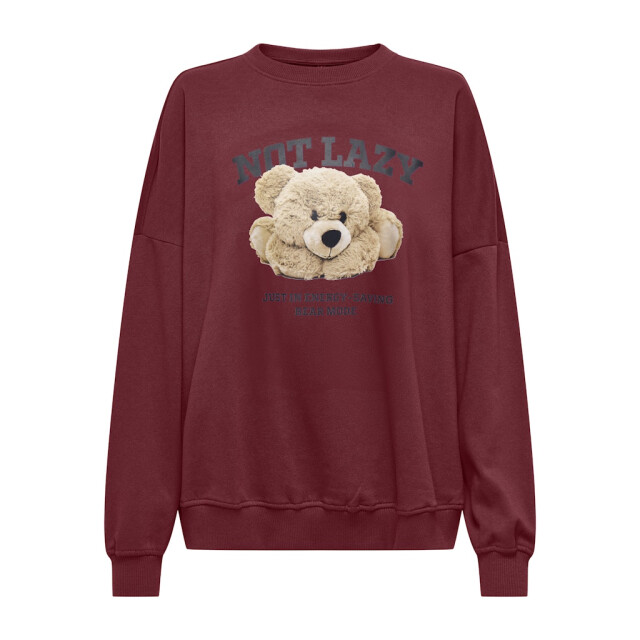 Only onlbila l/s bear o-neck swt 15356052 cabarnet 06721.680.0002 large