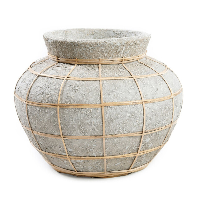 Bazar Bizar The belly vase concrete natural s JABR087ConN-S large
