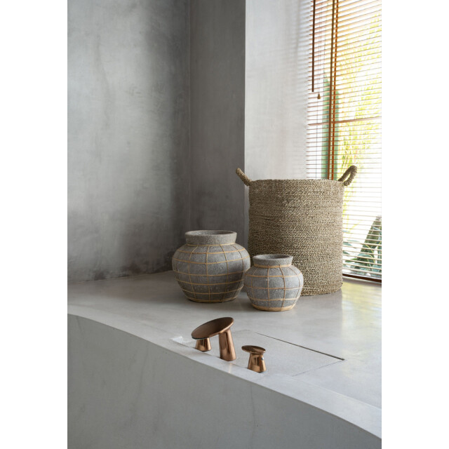 Bazar Bizar The belly vase concrete natural s JABR087ConN-S large