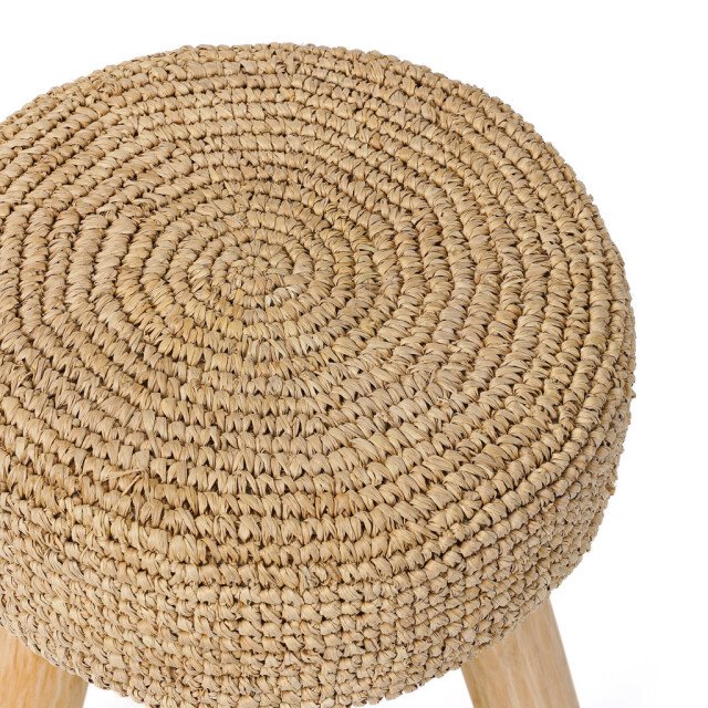 Bazar Bizar The raffia stool natural JACEM001N large