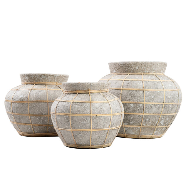Bazar Bizar The belly vase concrete natural m JABR087ConN-M large