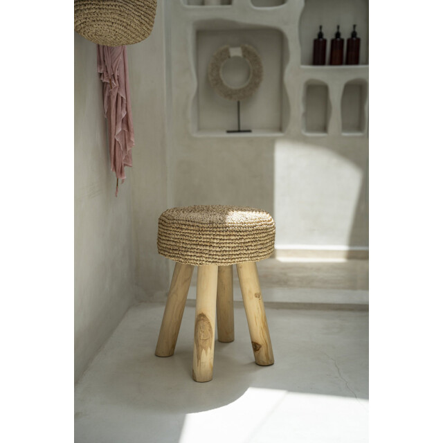 Bazar Bizar The raffia stool natural JACEM001N large