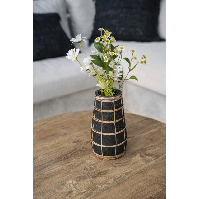 Bazar Bizar The cutie vase black natural l JABR086BN-L large