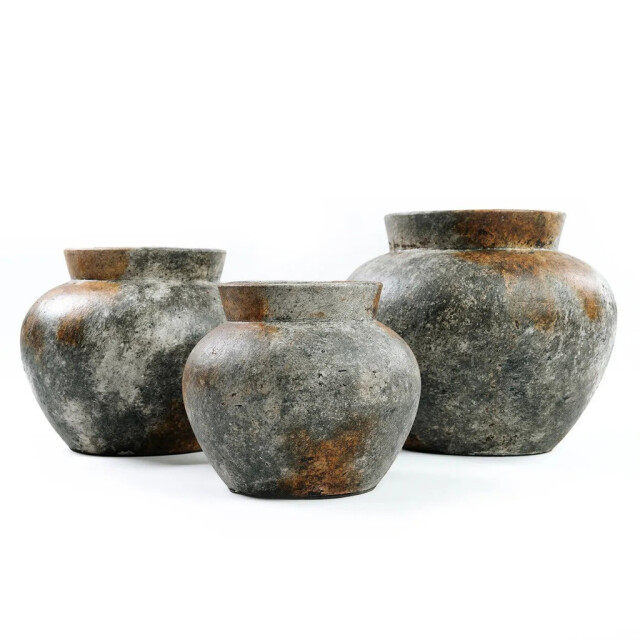 Bazar Bizar The funky vase antique grey m JABR091AG-M large