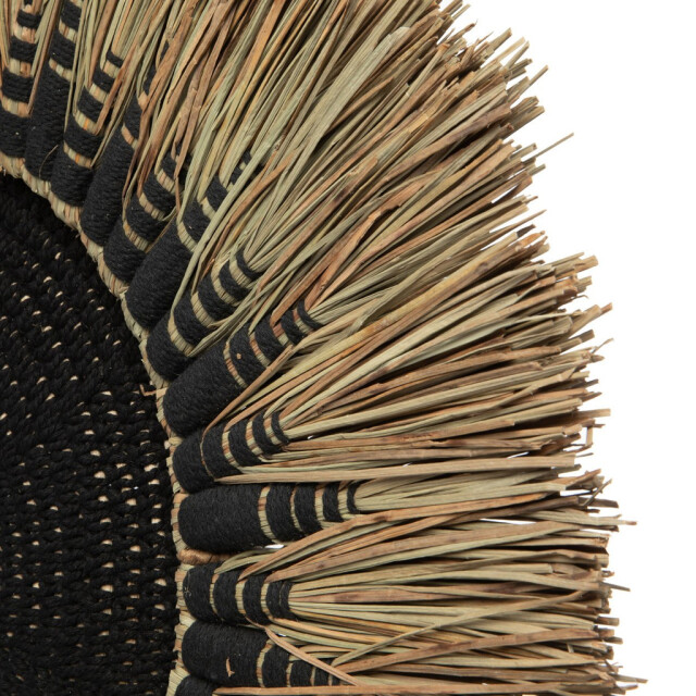 Bazar Bizar The raffia macramé wall deco black natural JABR053BN large