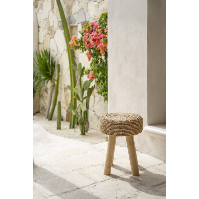 Bazar Bizar The raffia stool natural JACEM001N large