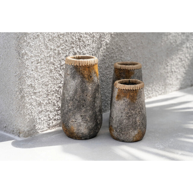 Bazar Bizar The sneaky vase antique grey m JABR039AG-M large
