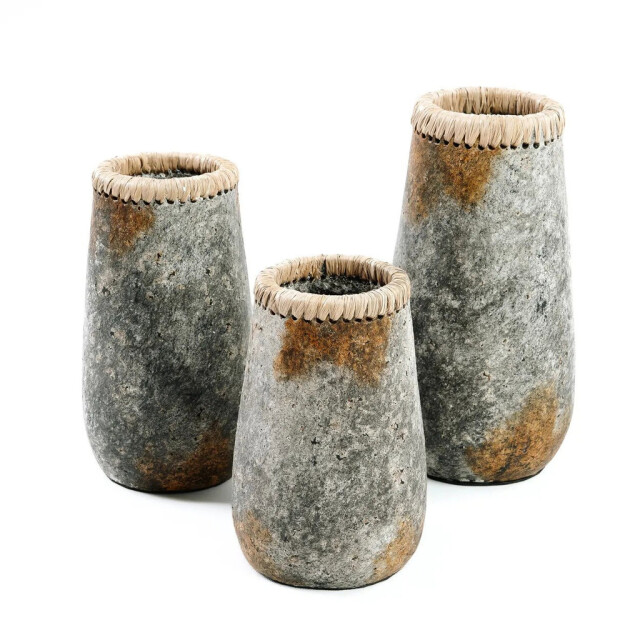 Bazar Bizar The sneaky vase antique grey m JABR039AG-M large