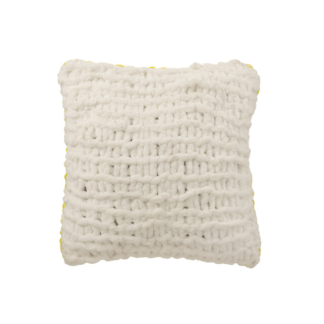 J-Line Cushion knitted polyester green/white 58641 large