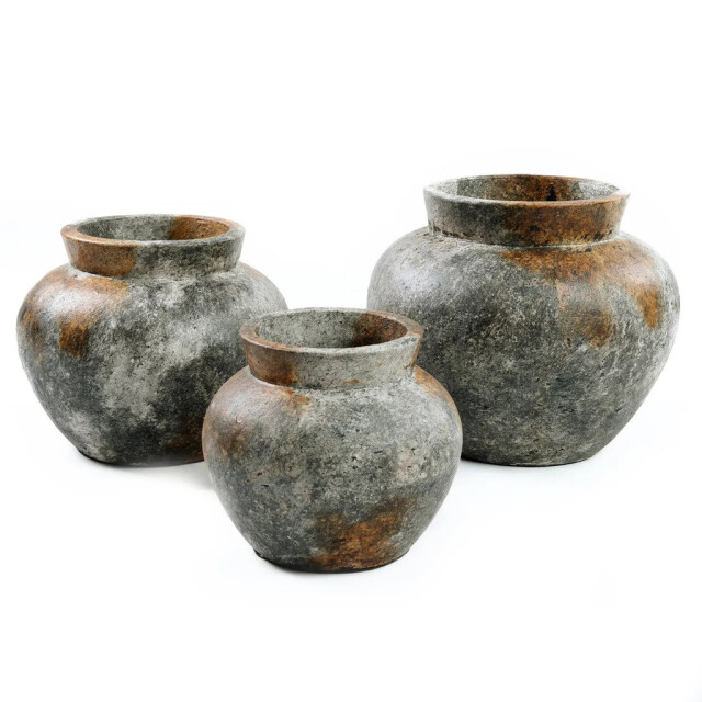Bazar Bizar The funky vase antique grey m JABR091AG-M large