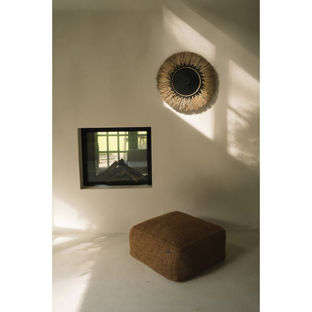 Bazar Bizar The raffia macramé wall deco black natural JABR053BN large