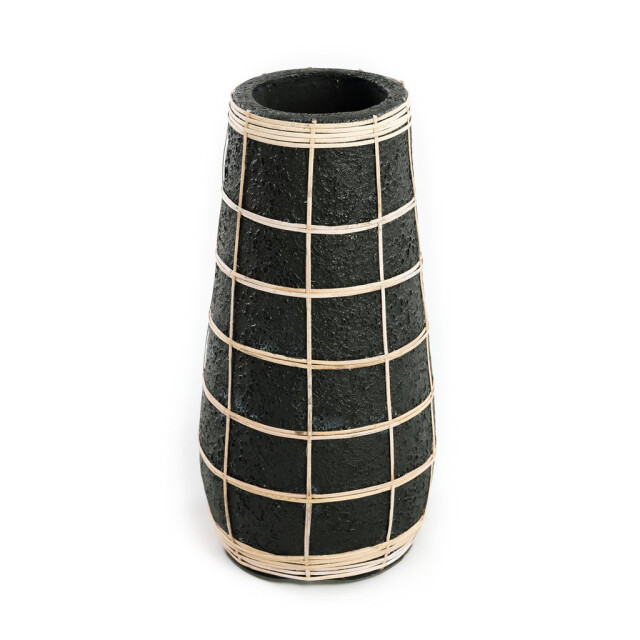 Bazar Bizar The cutie vase black natural l JABR086BN-L large