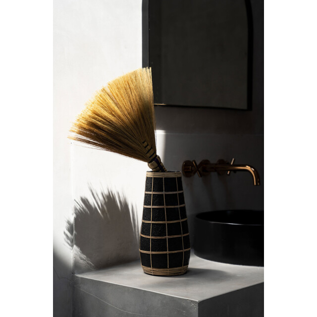 Bazar Bizar The cutie vase black natural l JABR086BN-L large