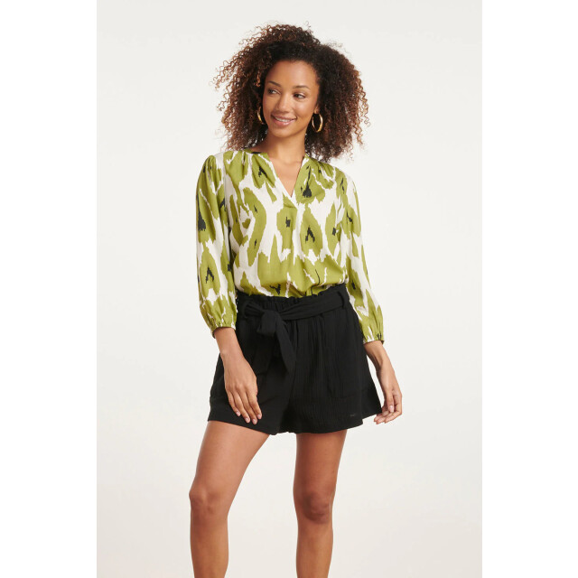 Smashed Lemon 24142 eenvoudige klassieke top met mos aztekenprint | 24142-010-549 large