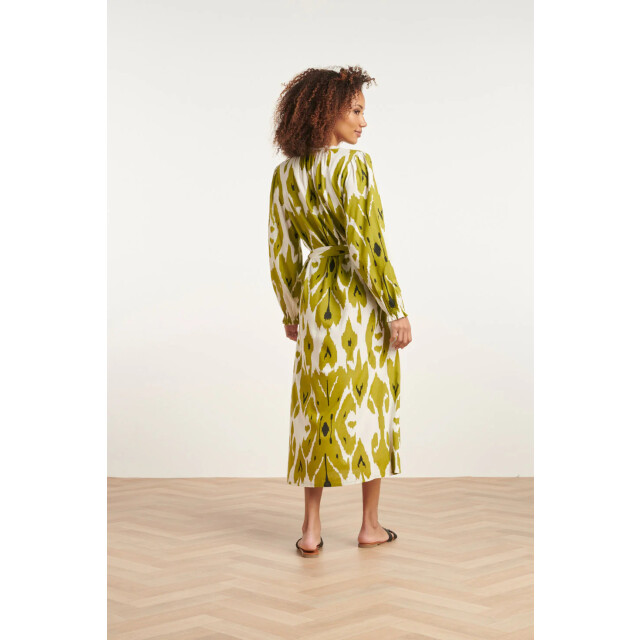 Smashed Lemon 24143 eenvoudige klassieke jurk met mos aztekenprint | 24143-010-549 large