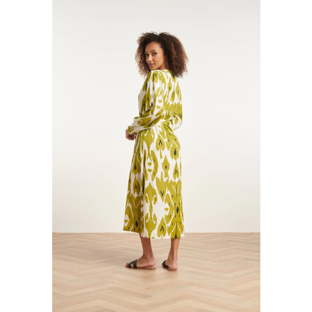 Smashed Lemon 24143 eenvoudige klassieke jurk met mos aztekenprint | 24143-010-549 large