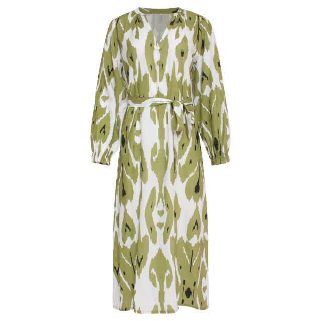 Smashed Lemon 24143 eenvoudige klassieke jurk met mos aztekenprint | 24143-010-549 large