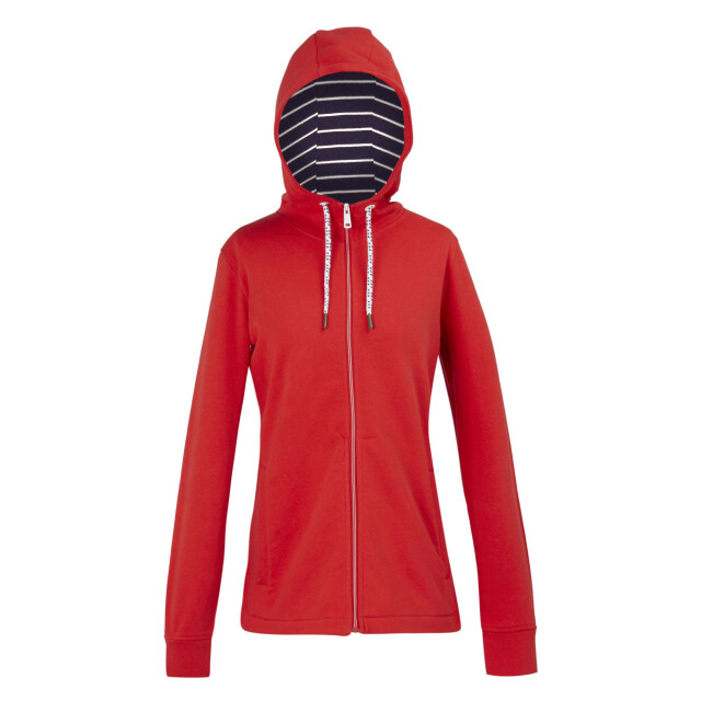 Regatta Dames bayletta gestreepte voering full zip hoodie UTRG10360_highriskred large
