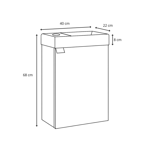 Badplaats Toiletmeubel apollo 40 x 22 cm hoogglans fonteinmeubel met 3249901 large