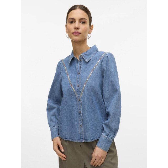 Vero Moda Vmtolla ls shirt yo371 blue denim 4300.35.0010 large