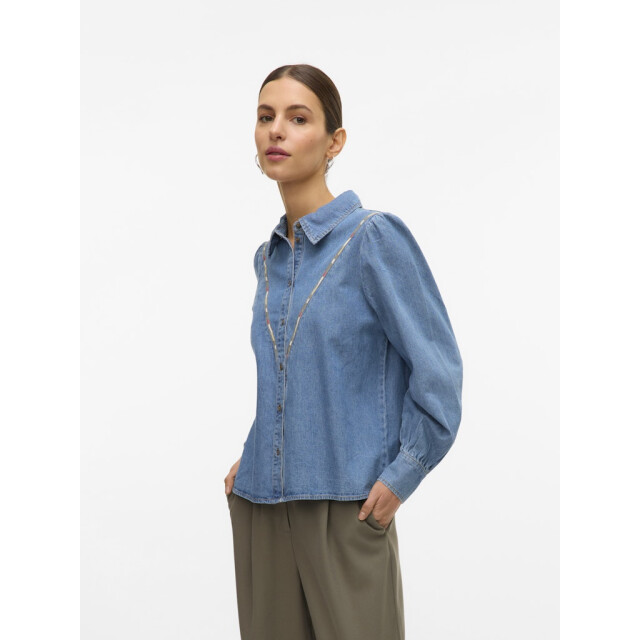 Vero Moda Vmtolla ls shirt yo371 blue denim 4300.35.0010 large
