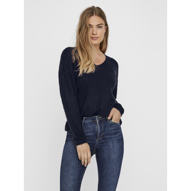 Vero Moda Vmcrewlefile ls v-neck blouse noos navy 4219.37.0008 large