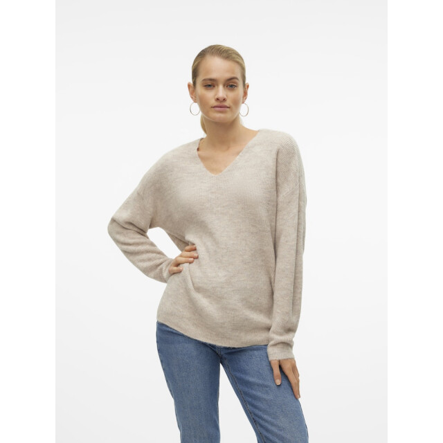 Vero Moda Vmcrewlefile ls v-neck blouse noos beige 4219.05.0004 large