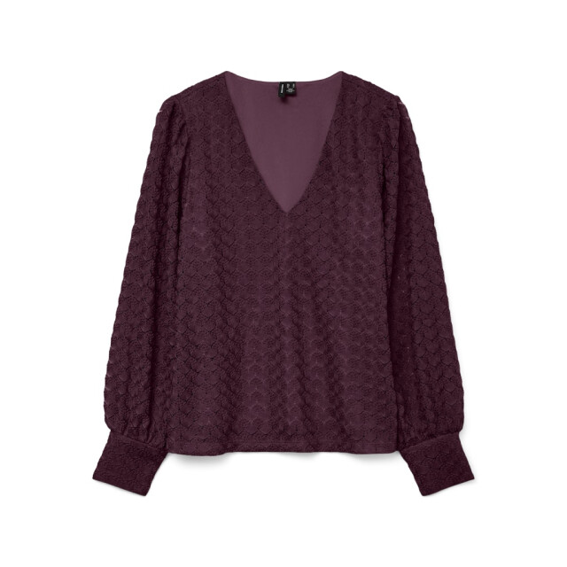 Vero Moda Vmbecca ls v-neck lace top jrs noos bordeaux 4329.47.0002 large