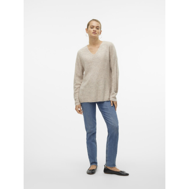 Vero Moda Vmcrewlefile ls v-neck blouse noos beige 4219.05.0004 large