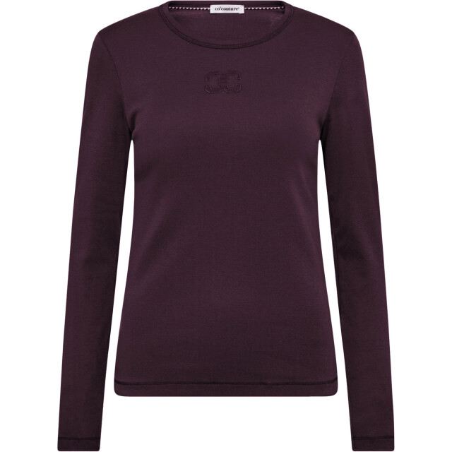 Co'Couture Grannycc embroideryt ls tee plum 33180-67 large