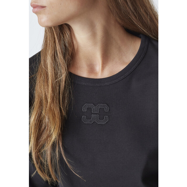 Co'Couture Grannycc embroideryt ls tee black 33180-96 large