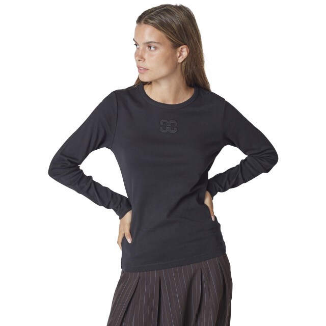 Co'Couture Grannycc embroideryt ls tee black 33180-96 large