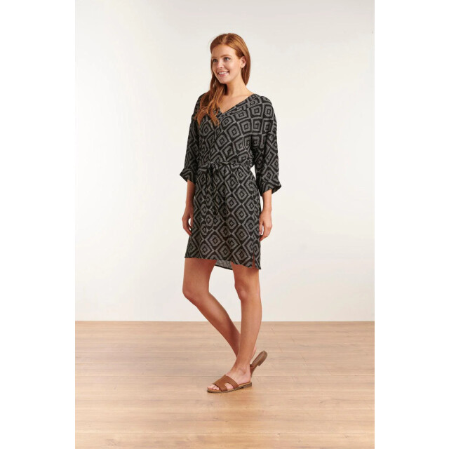 Smashed Lemon 23012 marscha jurk losvallen met driekwart mouw | 23012-009-XL large