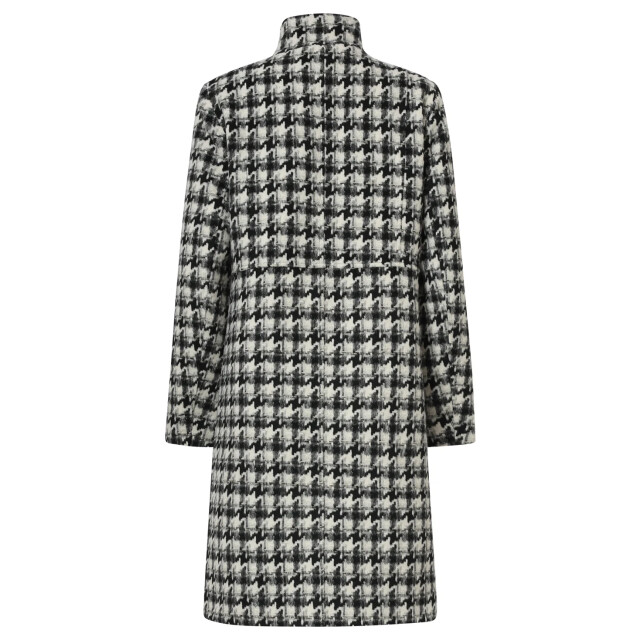 Smashed Lemon Houndstooth jas met hoge hals in zwart en off-white | 25549-999-010 large