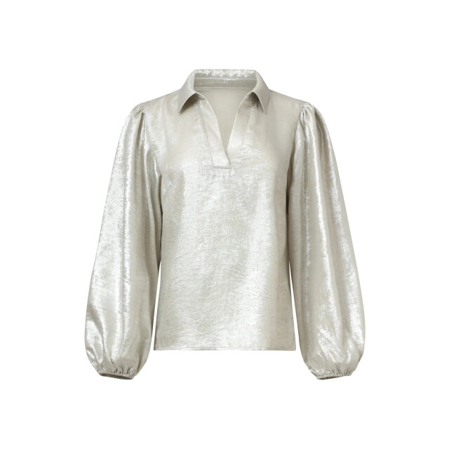 Smashed Lemon Damesglanzende top met trendy losvallende p... | 25633-020-L large