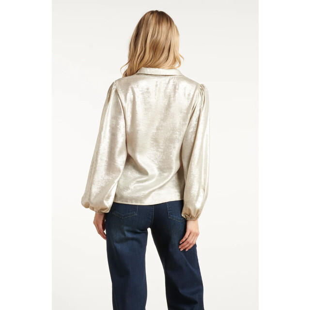 Smashed Lemon Damesglanzende top met trendy losvallende p... | 25633-020-L large