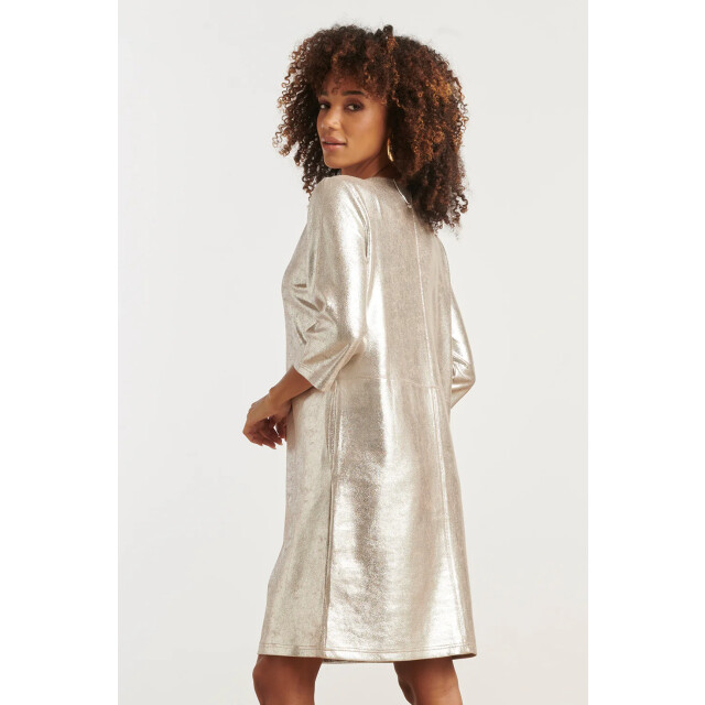 Smashed Lemon Dameslosvallende metallic jurk | 25601-020-S large