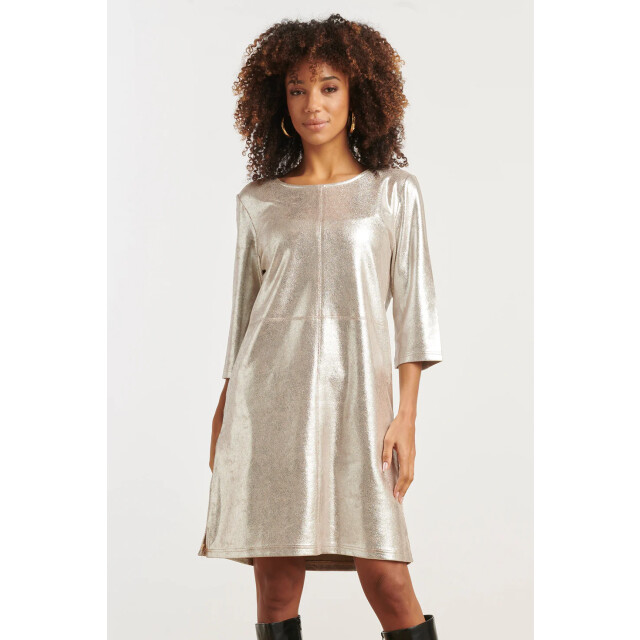 Smashed Lemon Dameslosvallende metallic jurk | 25601-020-S large
