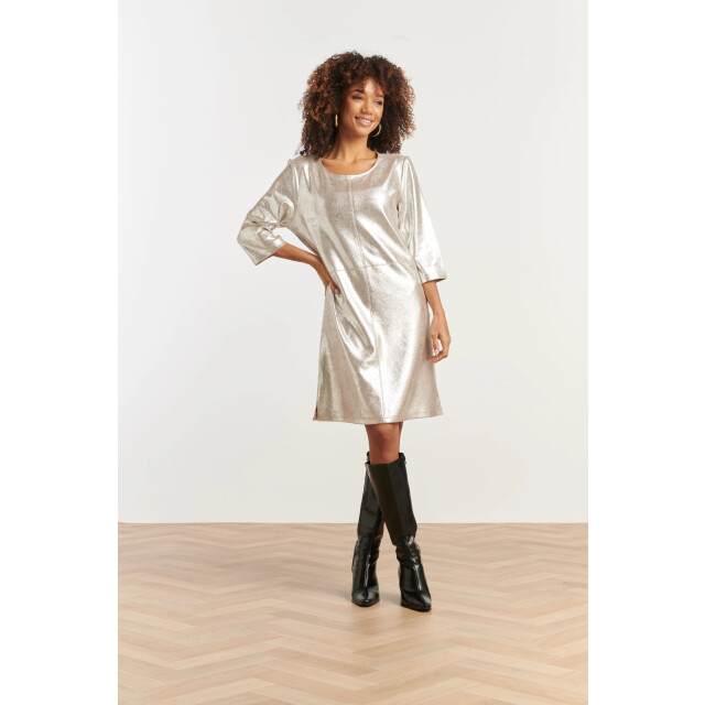 Smashed Lemon Dameslosvallende metallic jurk | 25601-020-S large