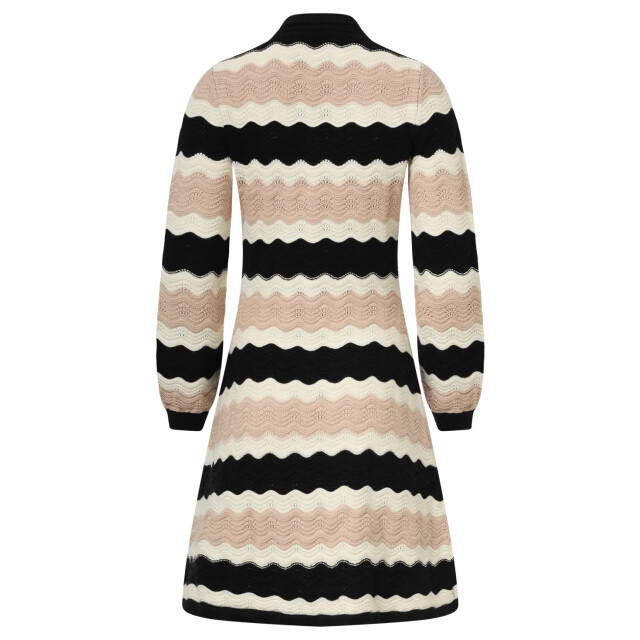 Smashed Lemon Damesgebreide jurk zand met golfpatroon pof... | 25527-999-720 large