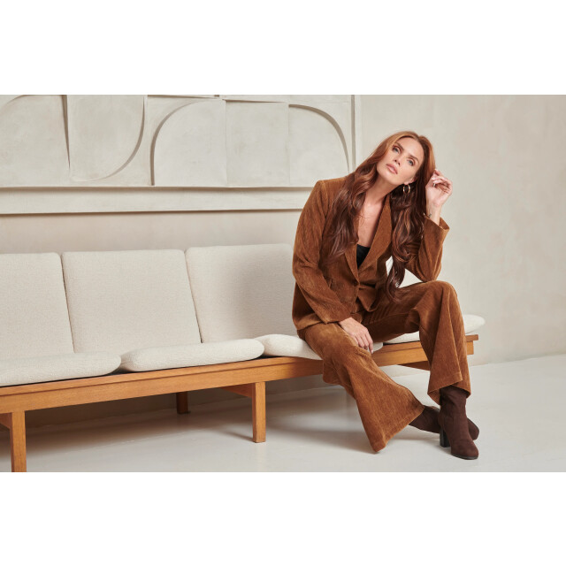 Smashed Lemon Retro chic bruine blazer | 25649-775-4XL large