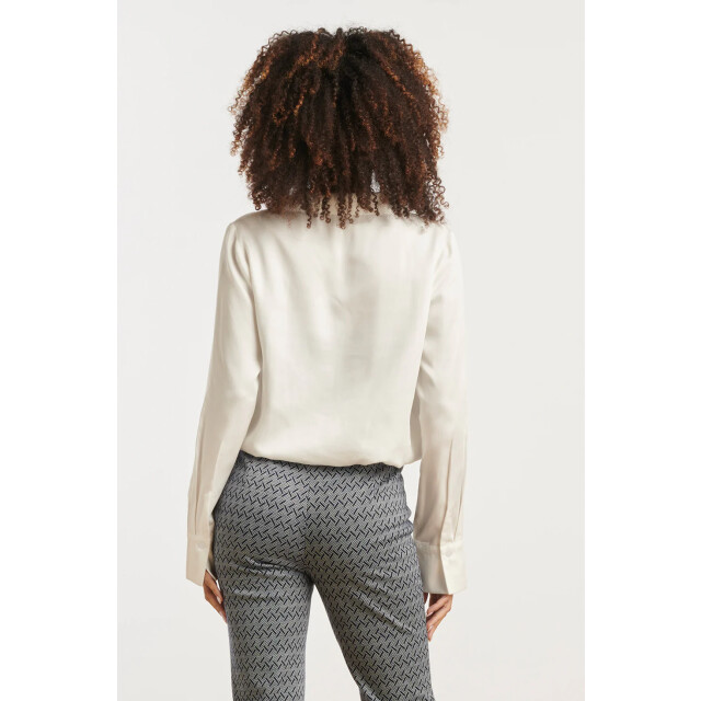 Smashed Lemon Doorknoopshirt met v hals & kraag | 25613-010-XS large