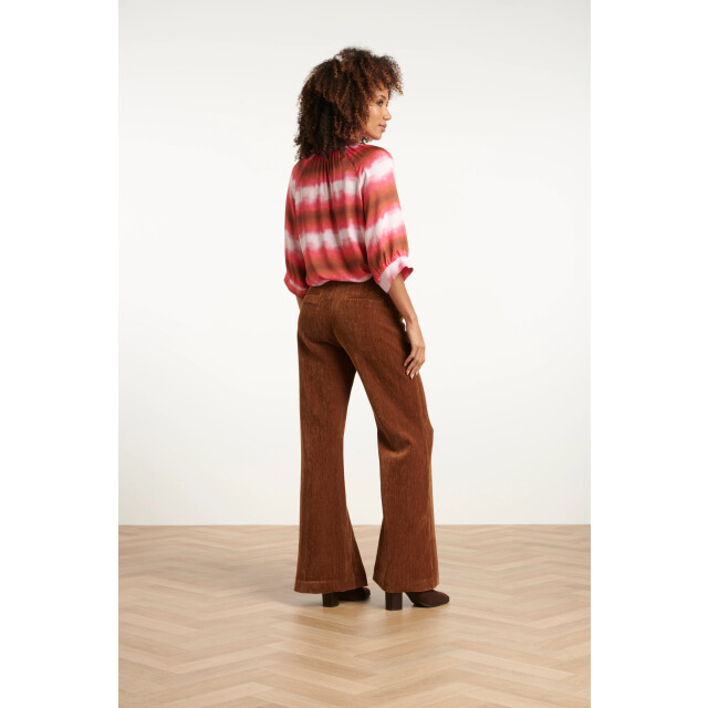 Smashed Lemon Retro chic bruine flared broek | 25648-775-4XL large