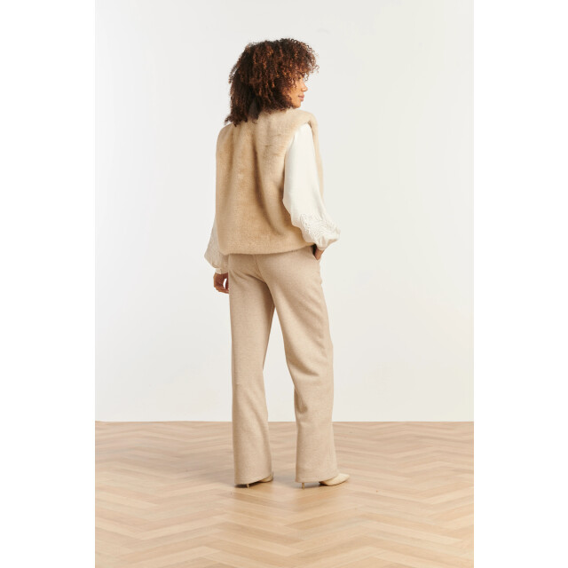 Smashed Lemon Imitatiebont gilet in zand | 25556-720-4XL large