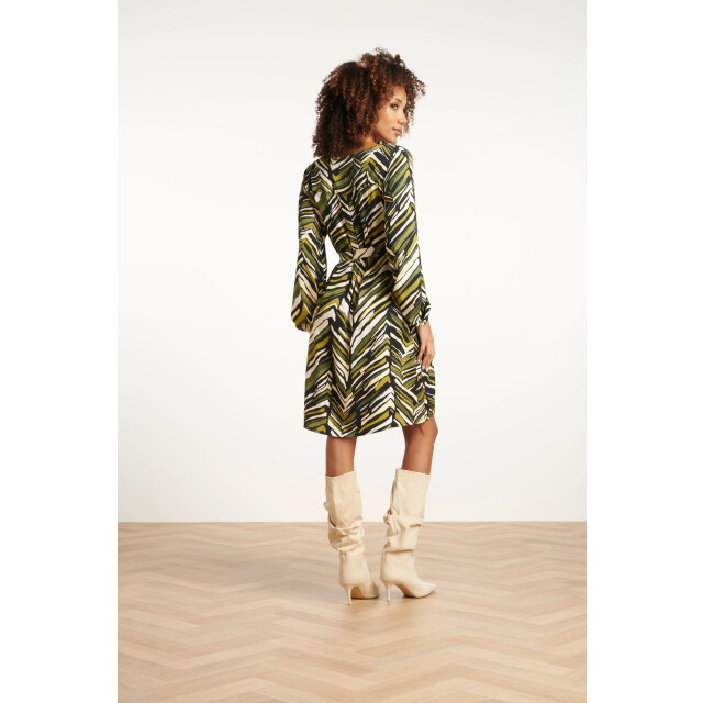 Smashed Lemon Army groen korte zig-zag print jurk | 25680-550-998 large