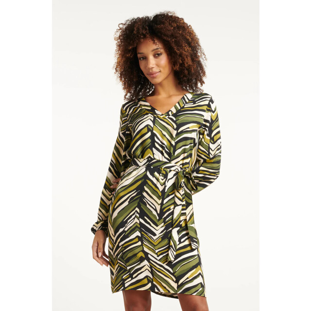Smashed Lemon Army groen korte zig-zag print jurk | 25680-550-998 large