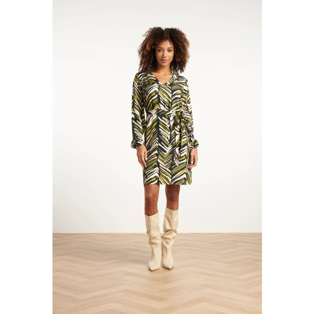 Smashed Lemon Army groen korte zig-zag print jurk | 25680-550-998 large