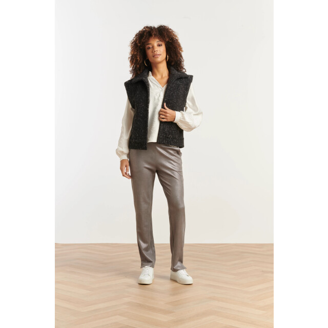 Smashed Lemon Damesbouclé gilet met kraag | 25551-999-4XL large