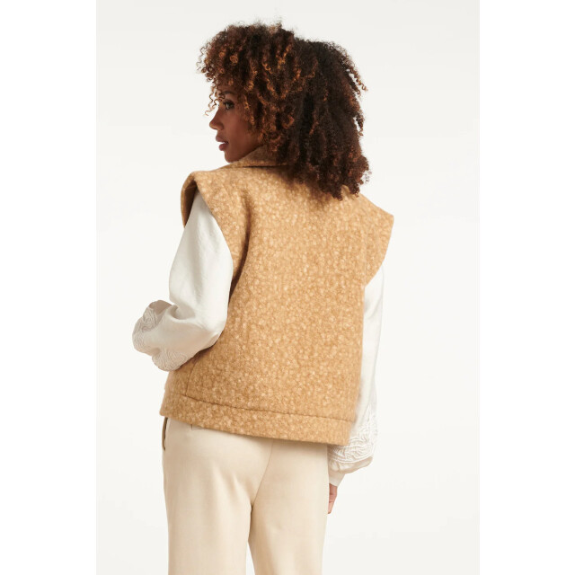 Smashed Lemon Damesbouclé gilet met kraag | 25551-735-4XL large